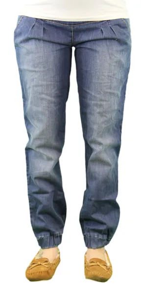 9 Fashion Maternity Bensimo Indigo Full-Panel Jeans Sz S $100 NWT