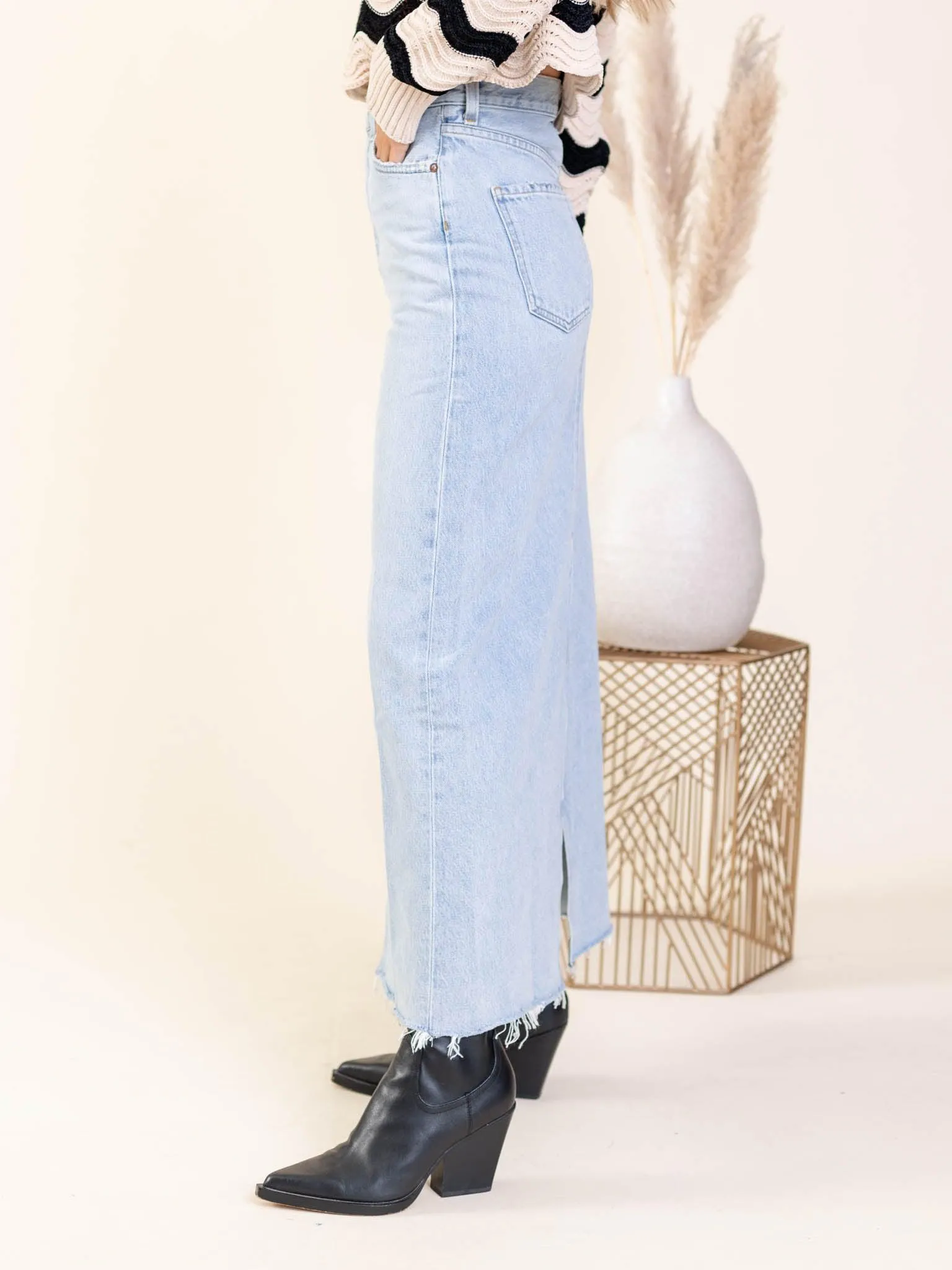 AGOLDE Practice Hilla High Rise Denim Skirt