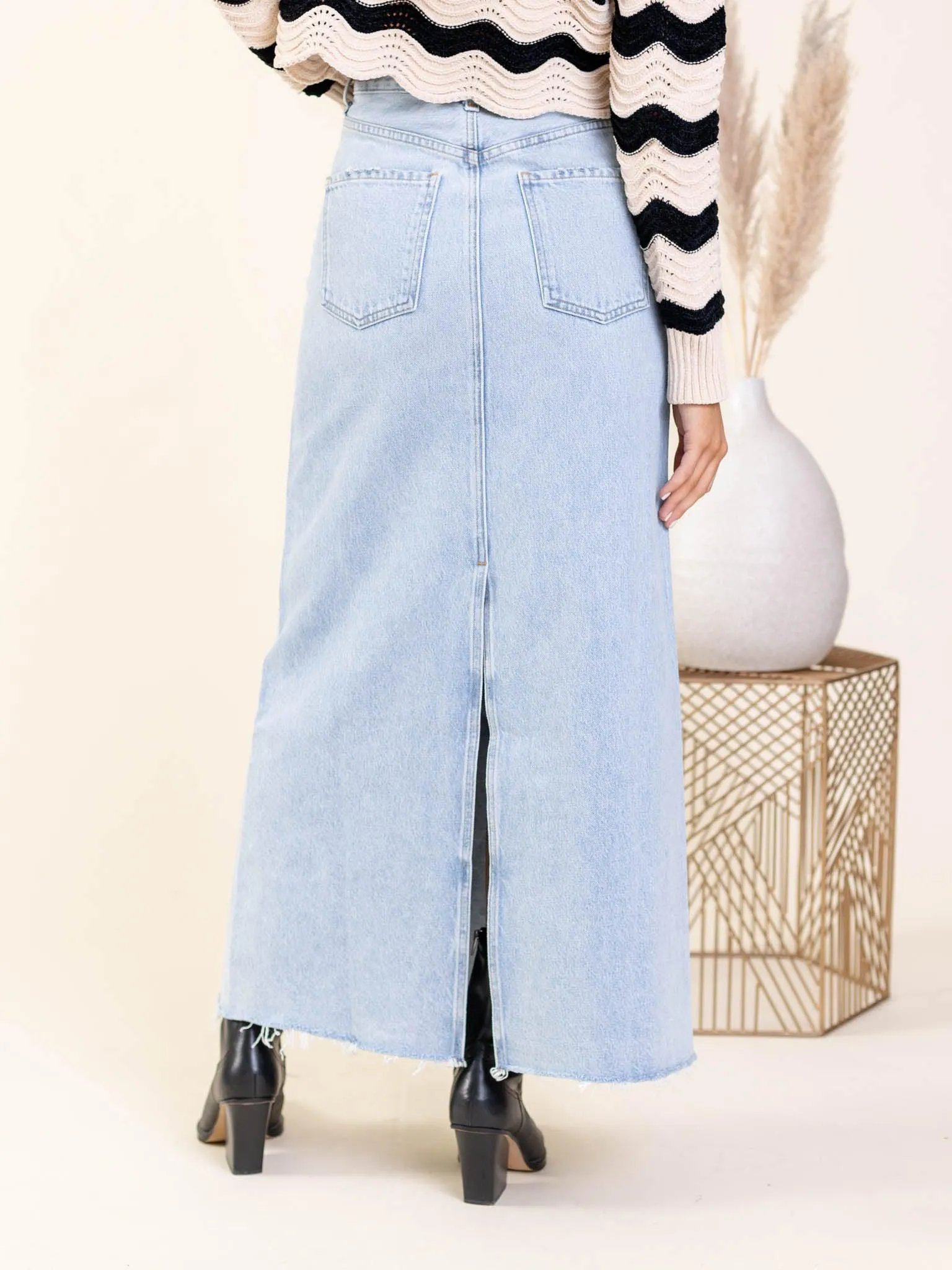 AGOLDE Practice Hilla High Rise Denim Skirt