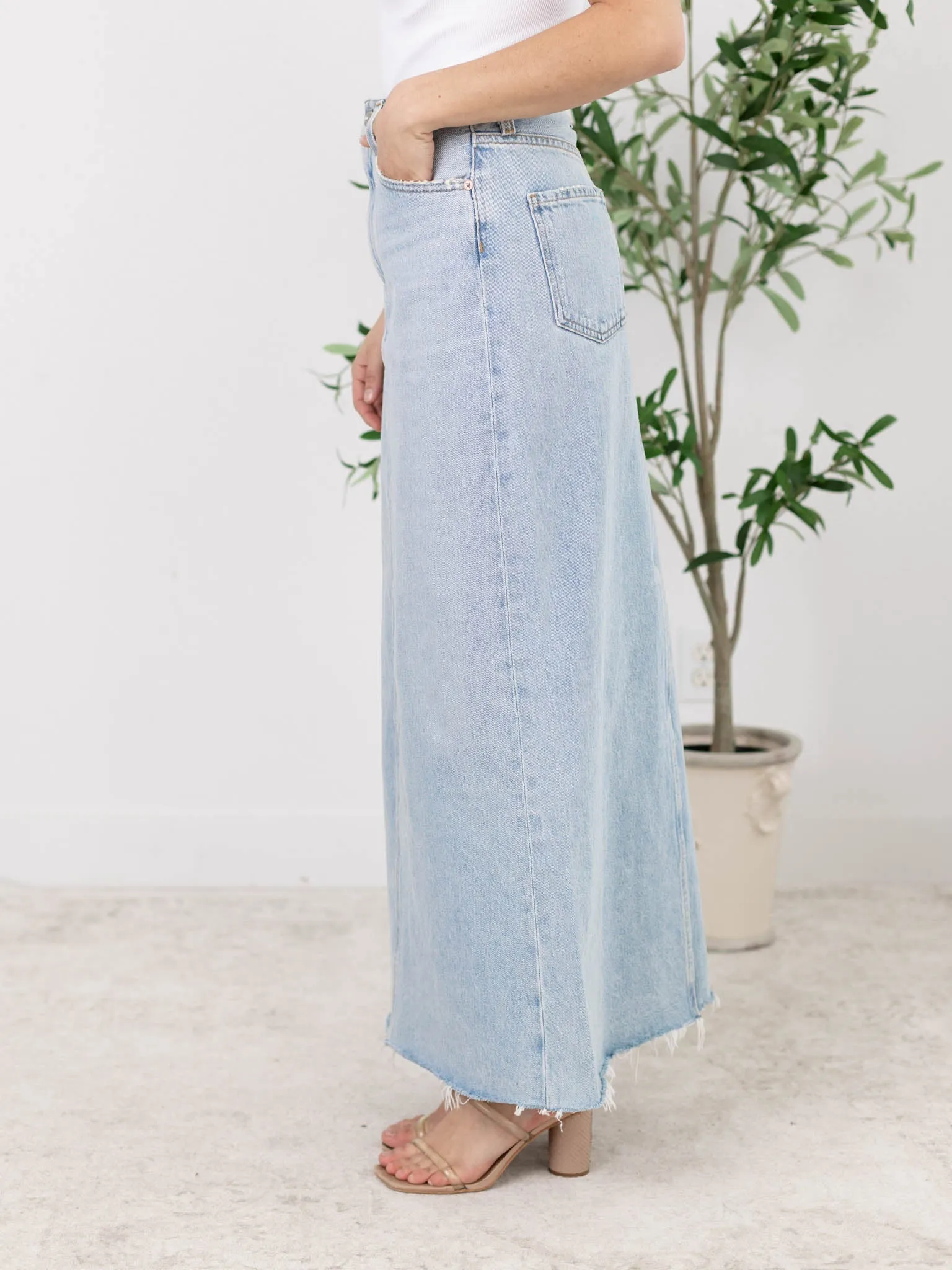 AGOLDE Practice Hilla High Rise Denim Skirt