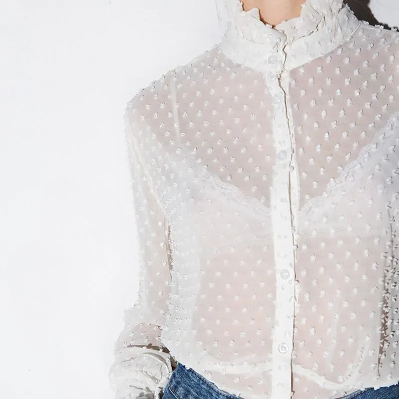 Alexa White Sheer Blouse