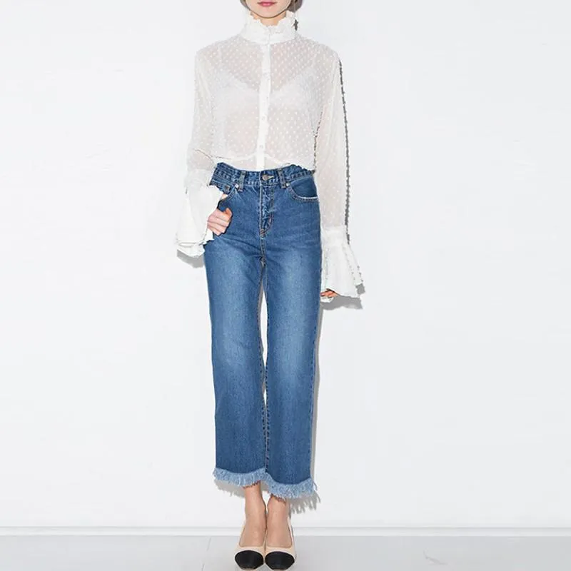 Alexa White Sheer Blouse