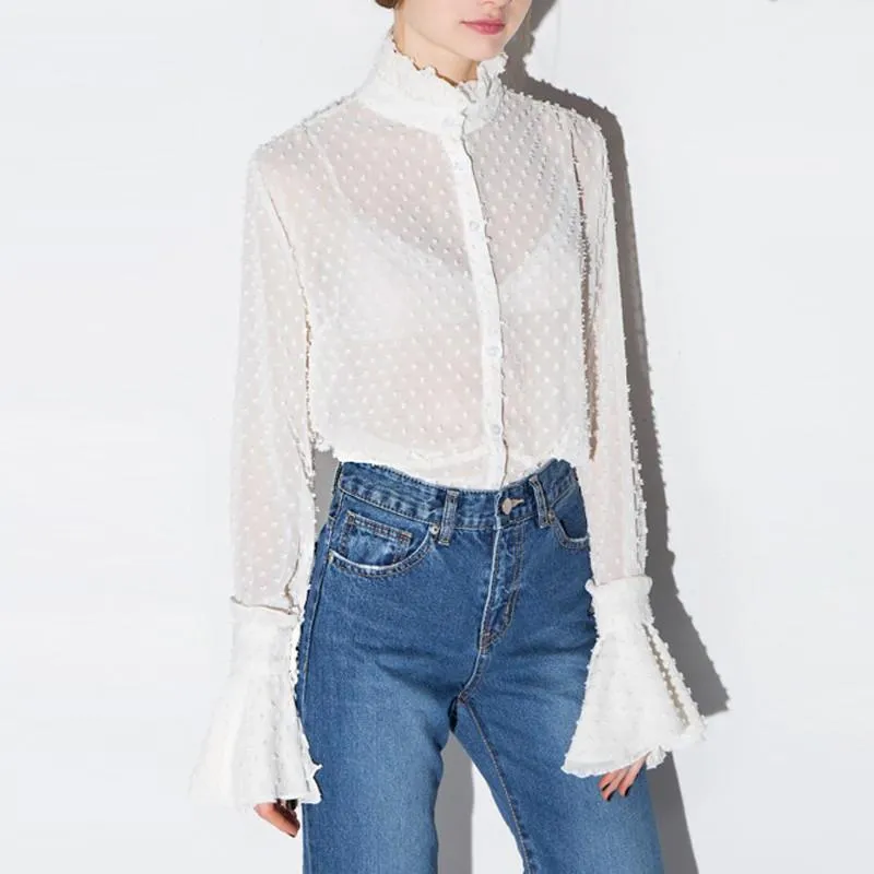 Alexa White Sheer Blouse