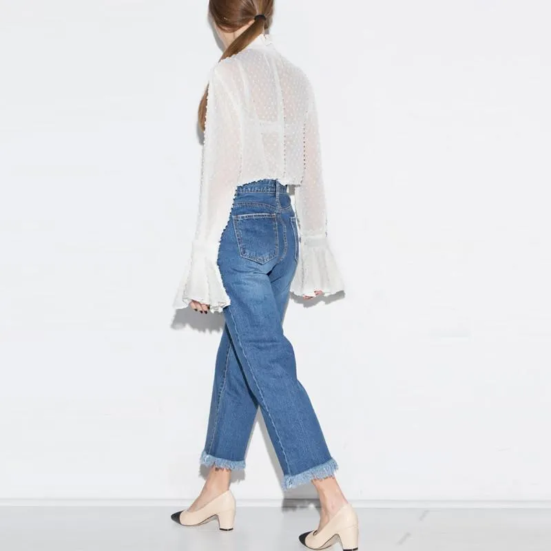 Alexa White Sheer Blouse