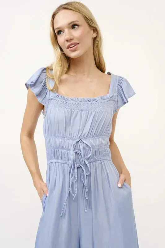 And The Why Ruched Multi Strings Jumpsuit