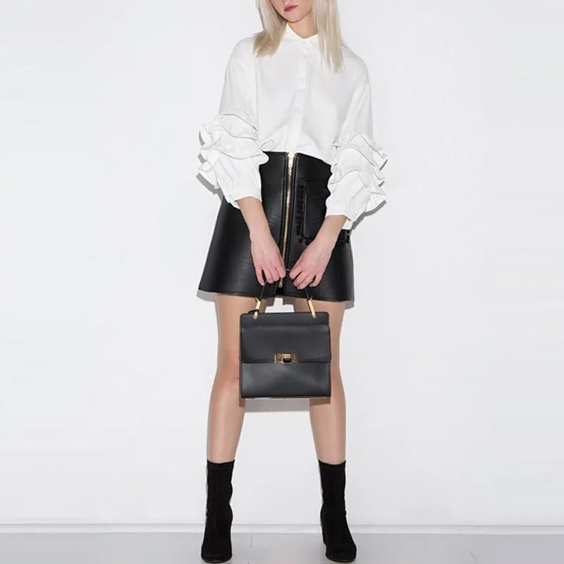 Andy White Ruffle Sleeve Blouse