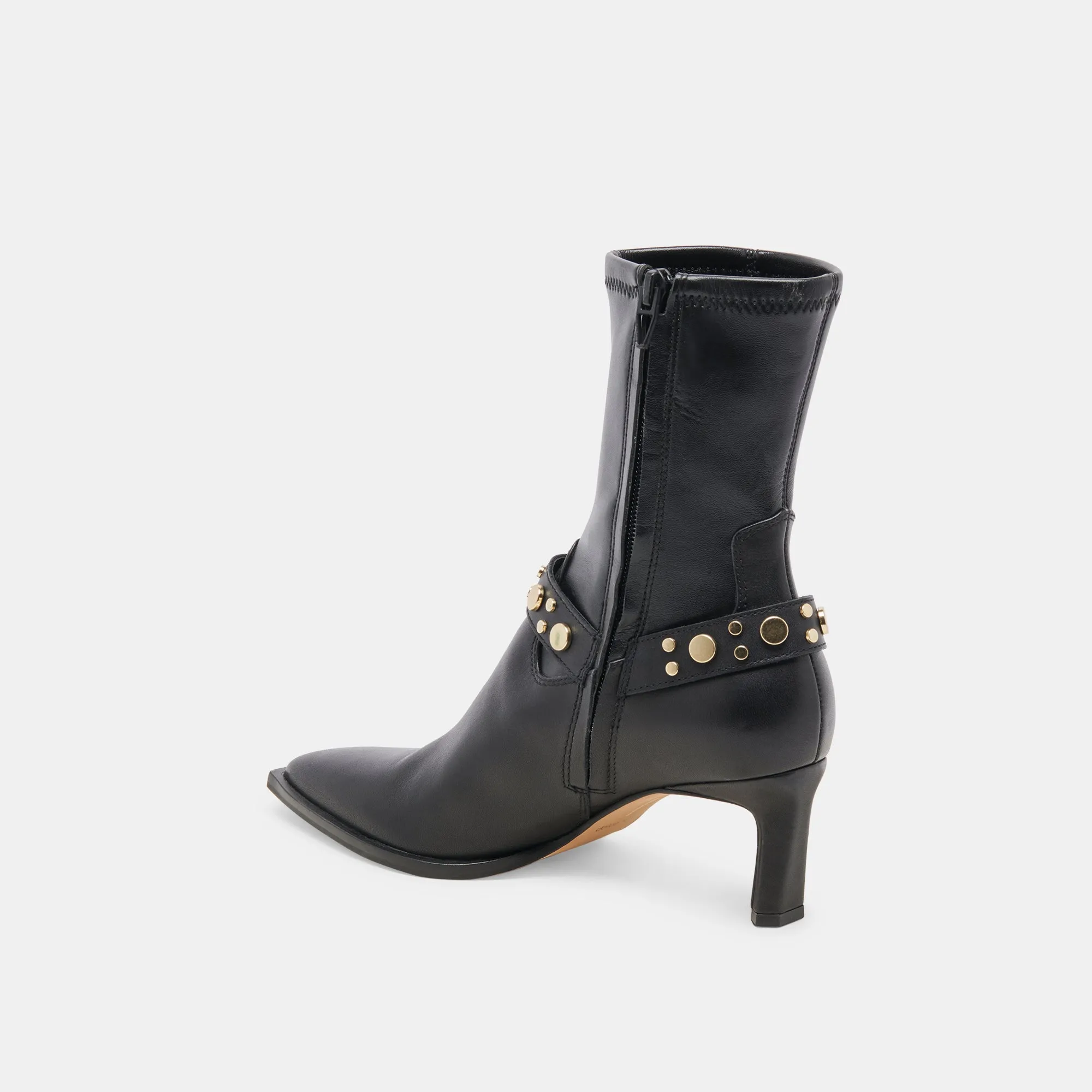 ARYA STUD WIDE CALF BOOTS BLACK LEATHER