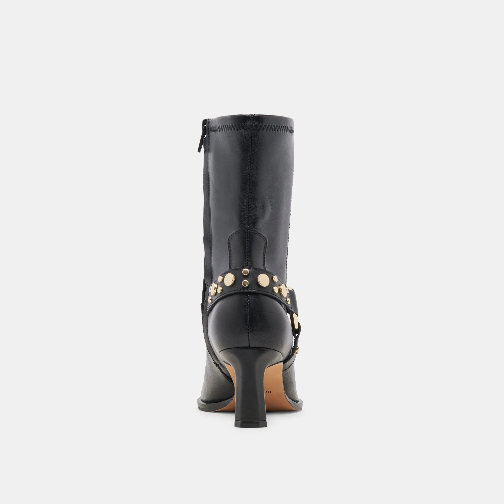 ARYA STUD WIDE CALF BOOTS BLACK LEATHER