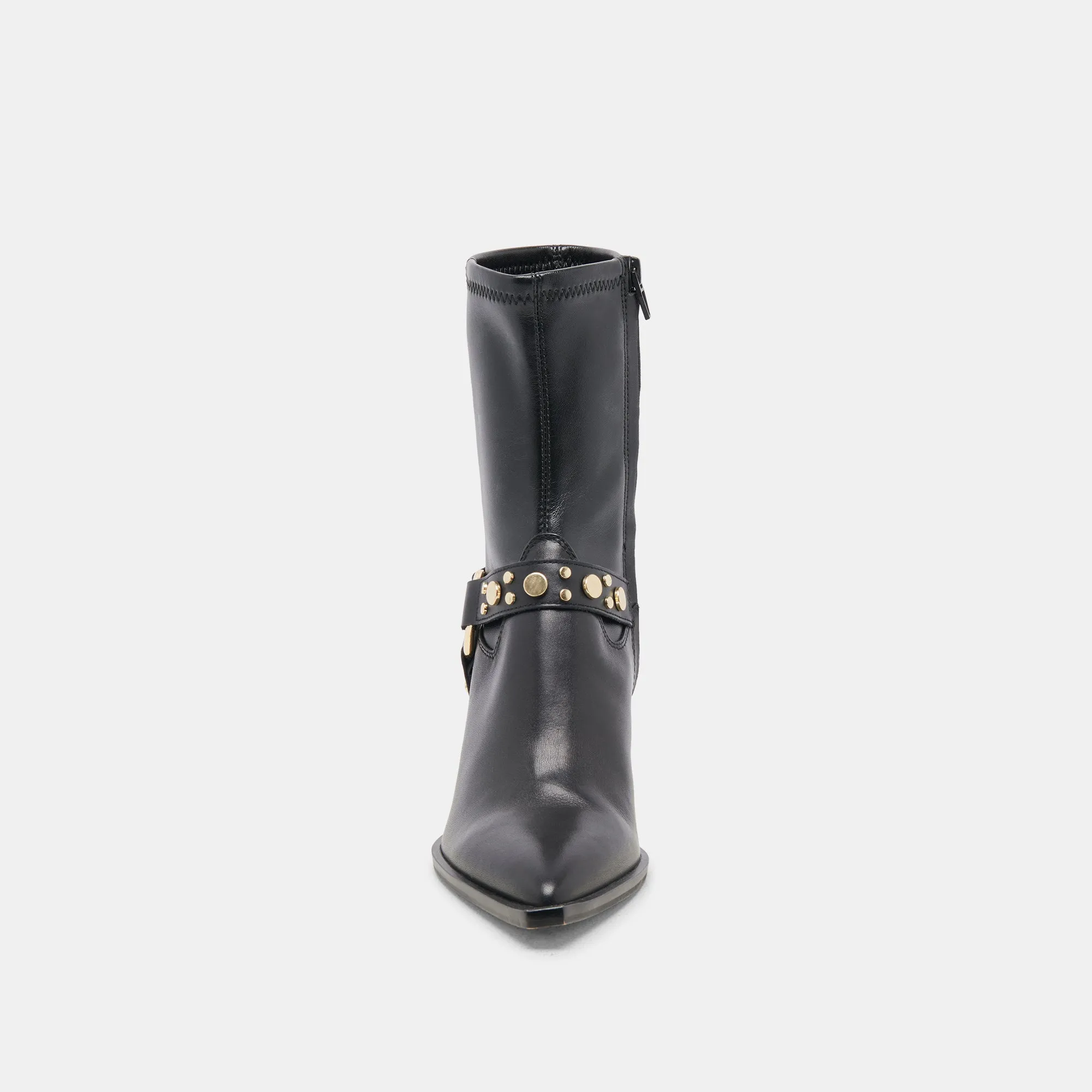 ARYA STUD WIDE CALF BOOTS BLACK LEATHER