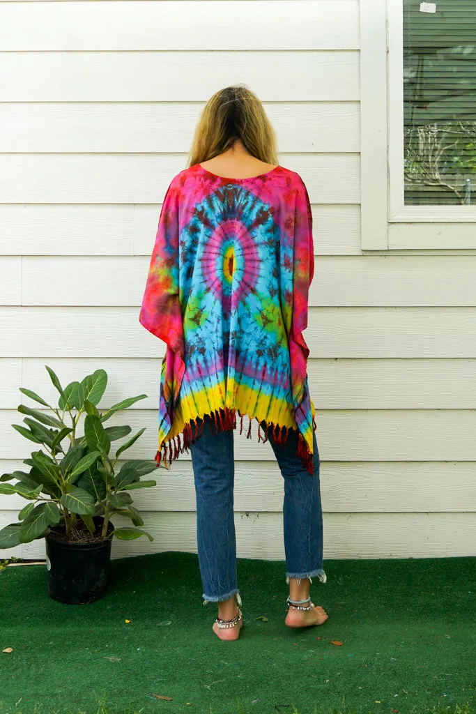 B7662- Hand Dyed Tunic Boho Kaftan Blouse Hippie Oversize Tops