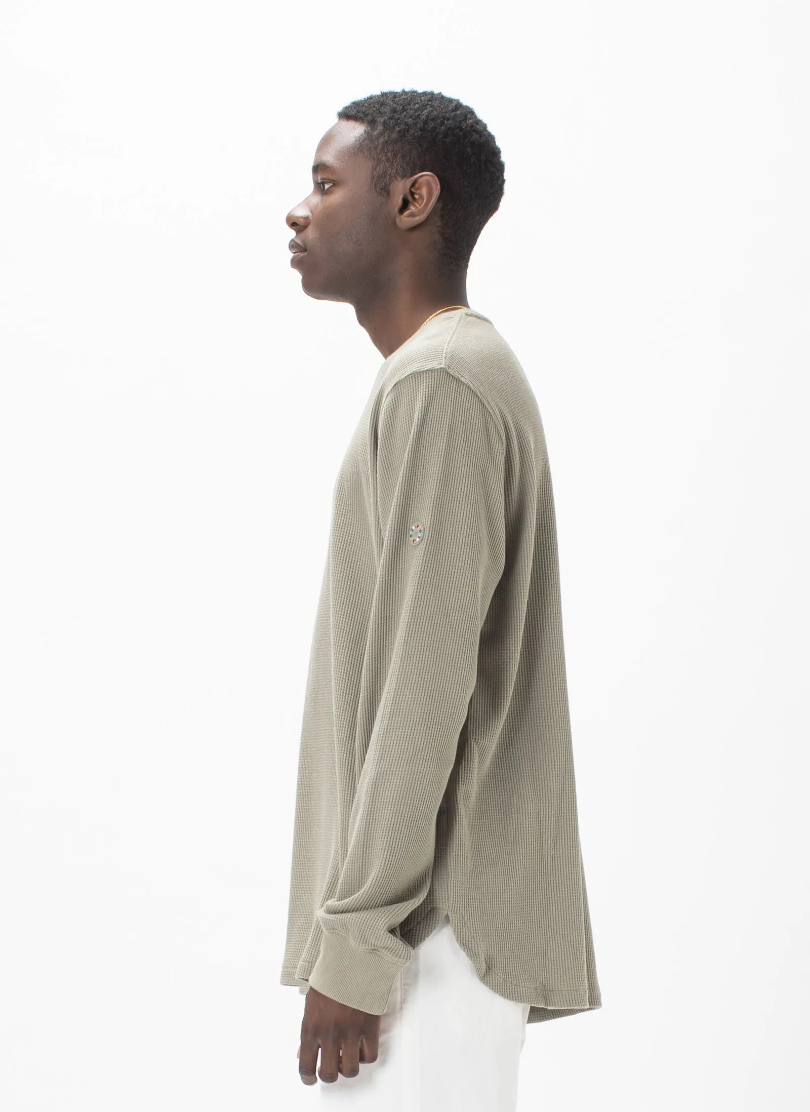Badge Waffle Long Sleeve Sage