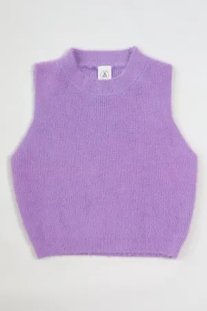 BAILEY Fuzzy Knit Tank Top (Lilac)