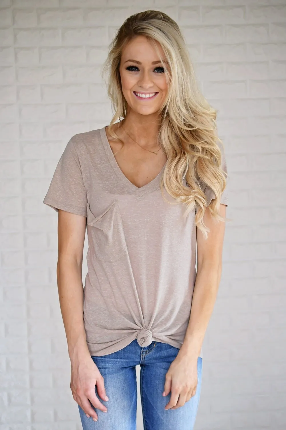 Basic Oatmeal Pocket Tee