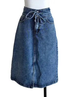 Blue Denim High Waisted Skirt