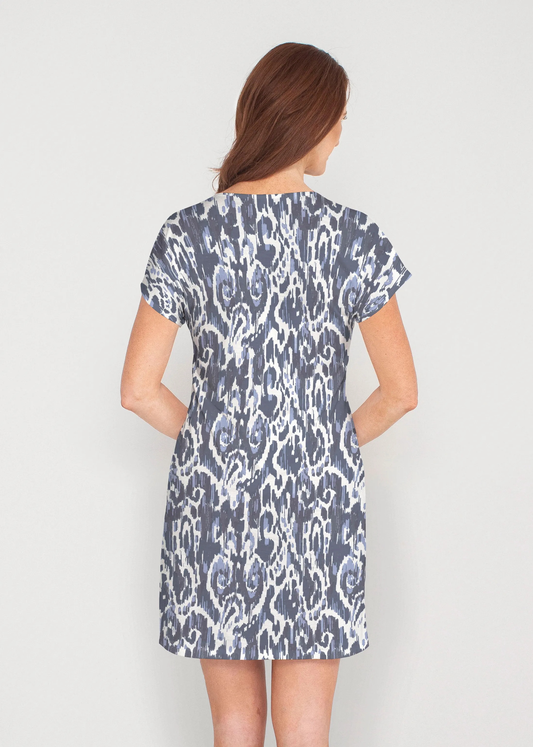 Boho Paisley (8054) ~ French Terry Short Sleeve Crew Dress