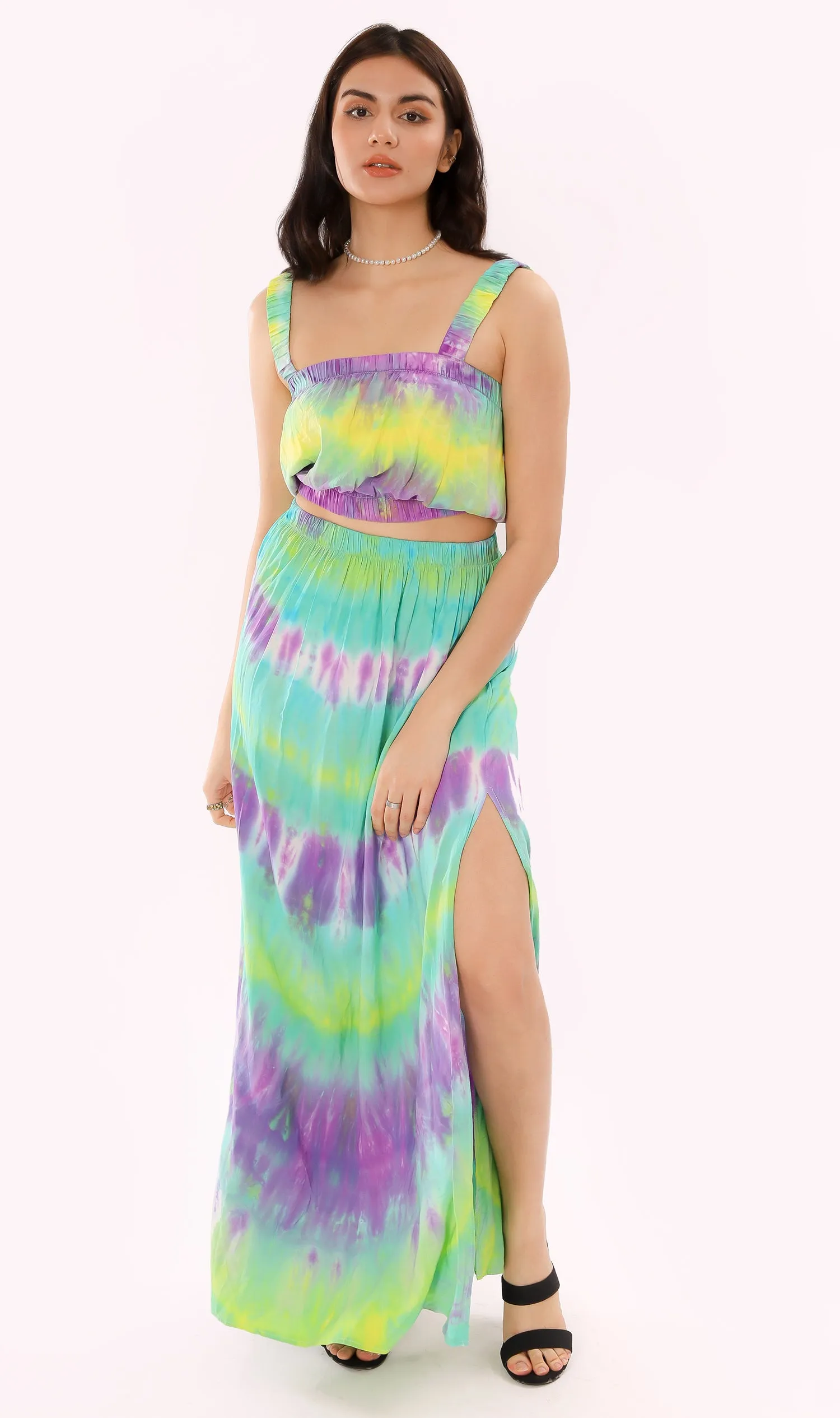 BREA Tie-Dye Skirt Co-ord (Green)