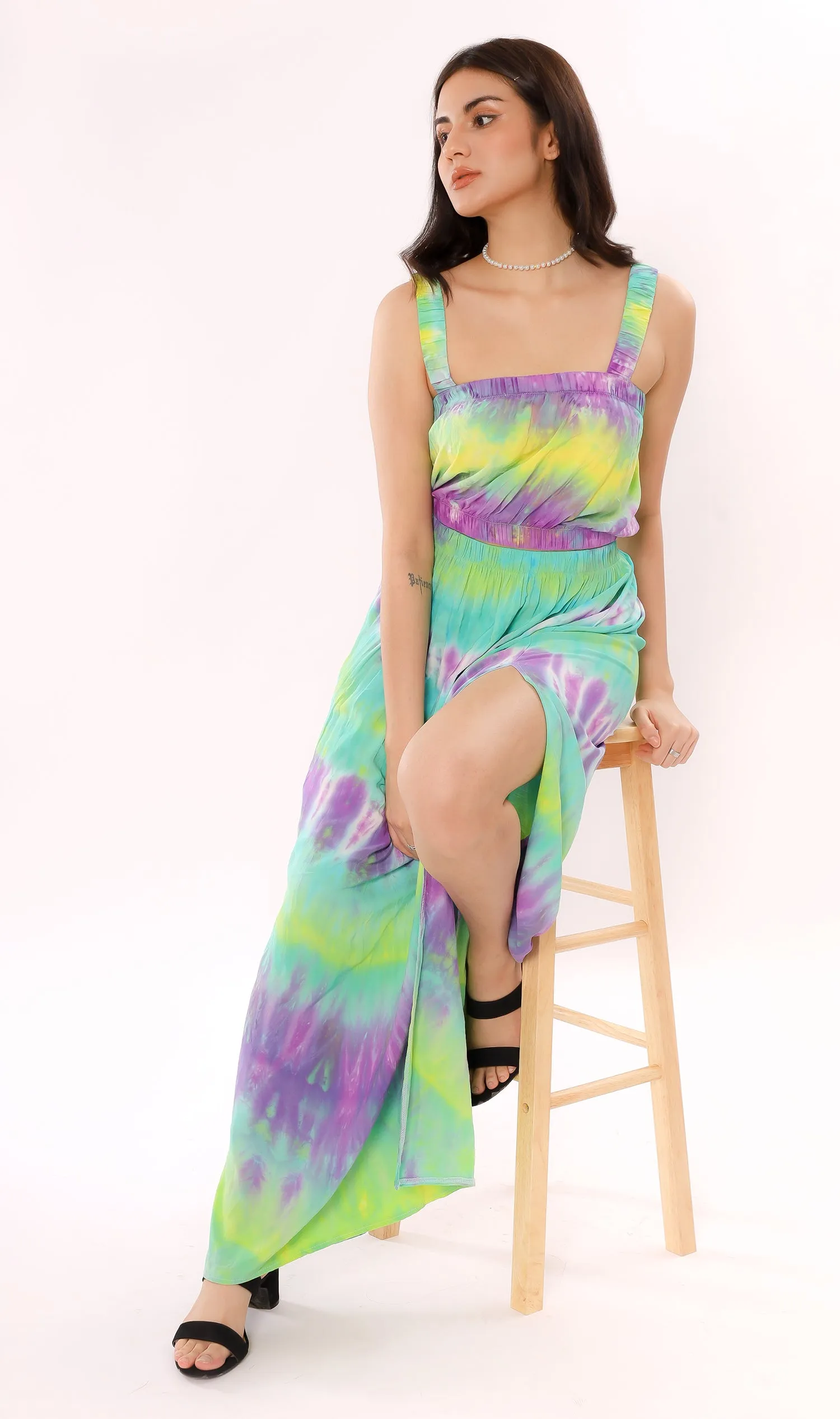 BREA Tie-Dye Skirt Co-ord (Green)