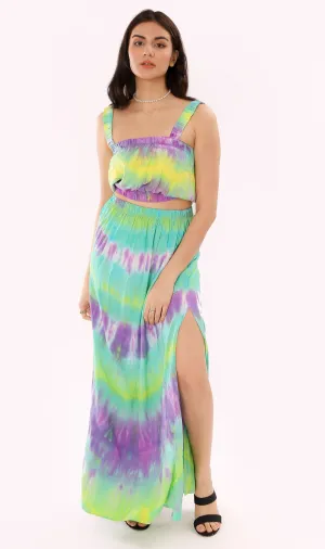 BREA Tie-Dye Skirt Co-ord (Green)