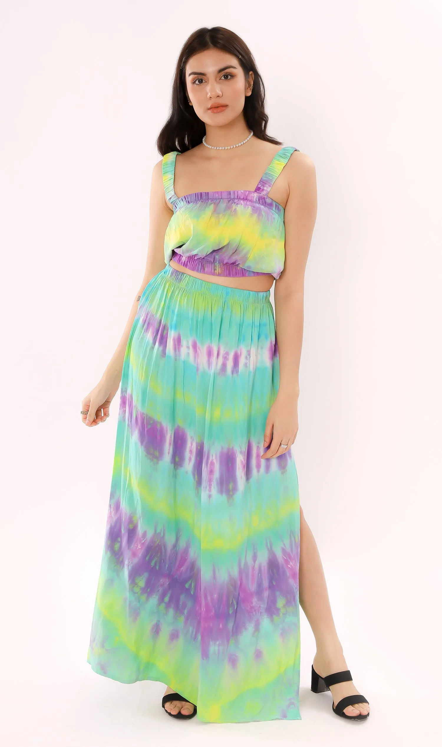 BREA Tie-Dye Skirt Co-ord (Green)