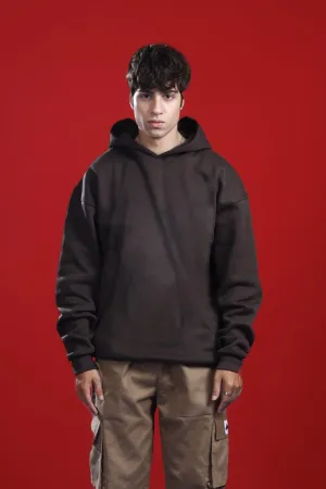 BROWN OVERSIZED BASIC HOODIE