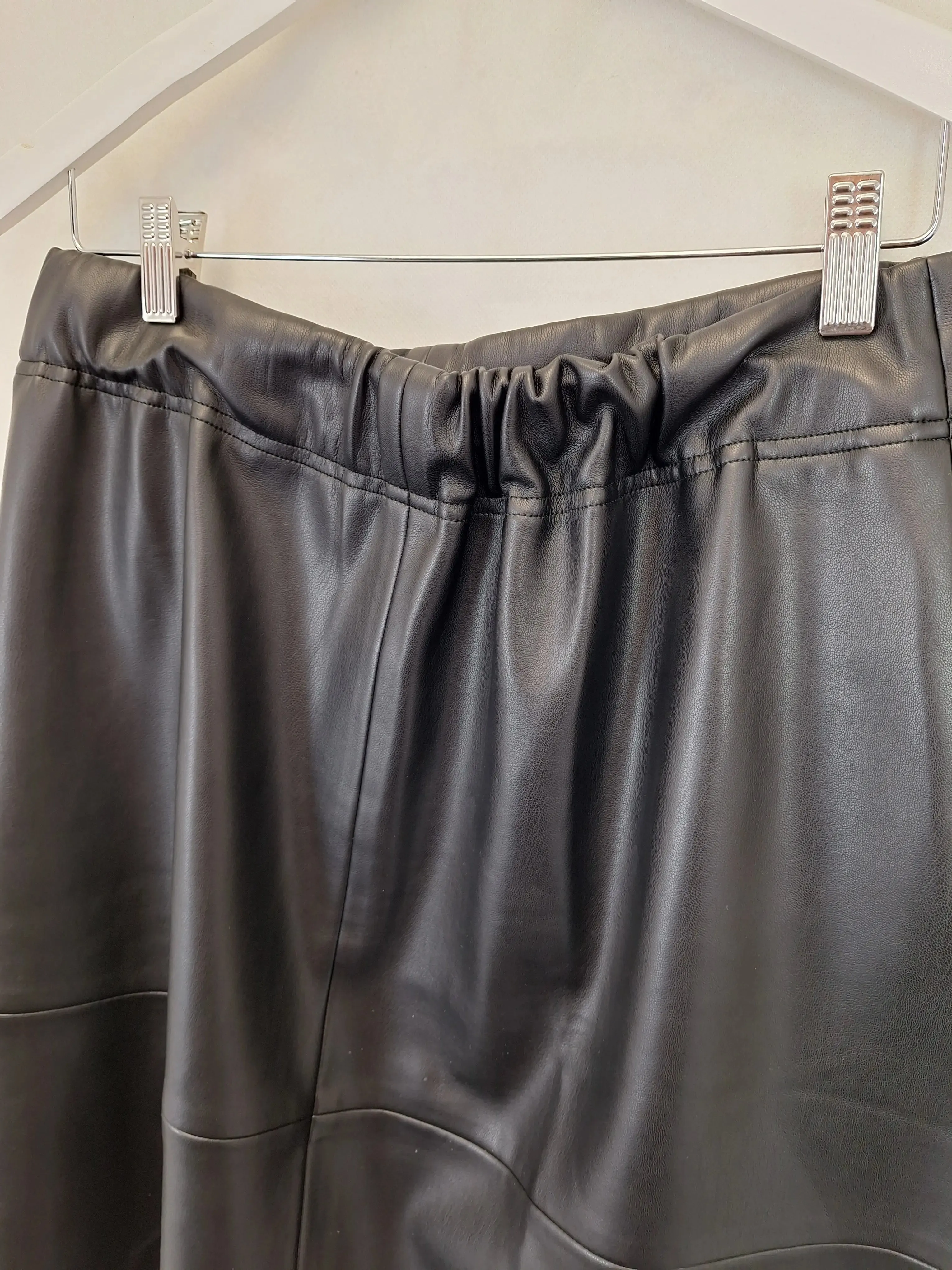 Cable Faux Leather Midi Skirt Size 14