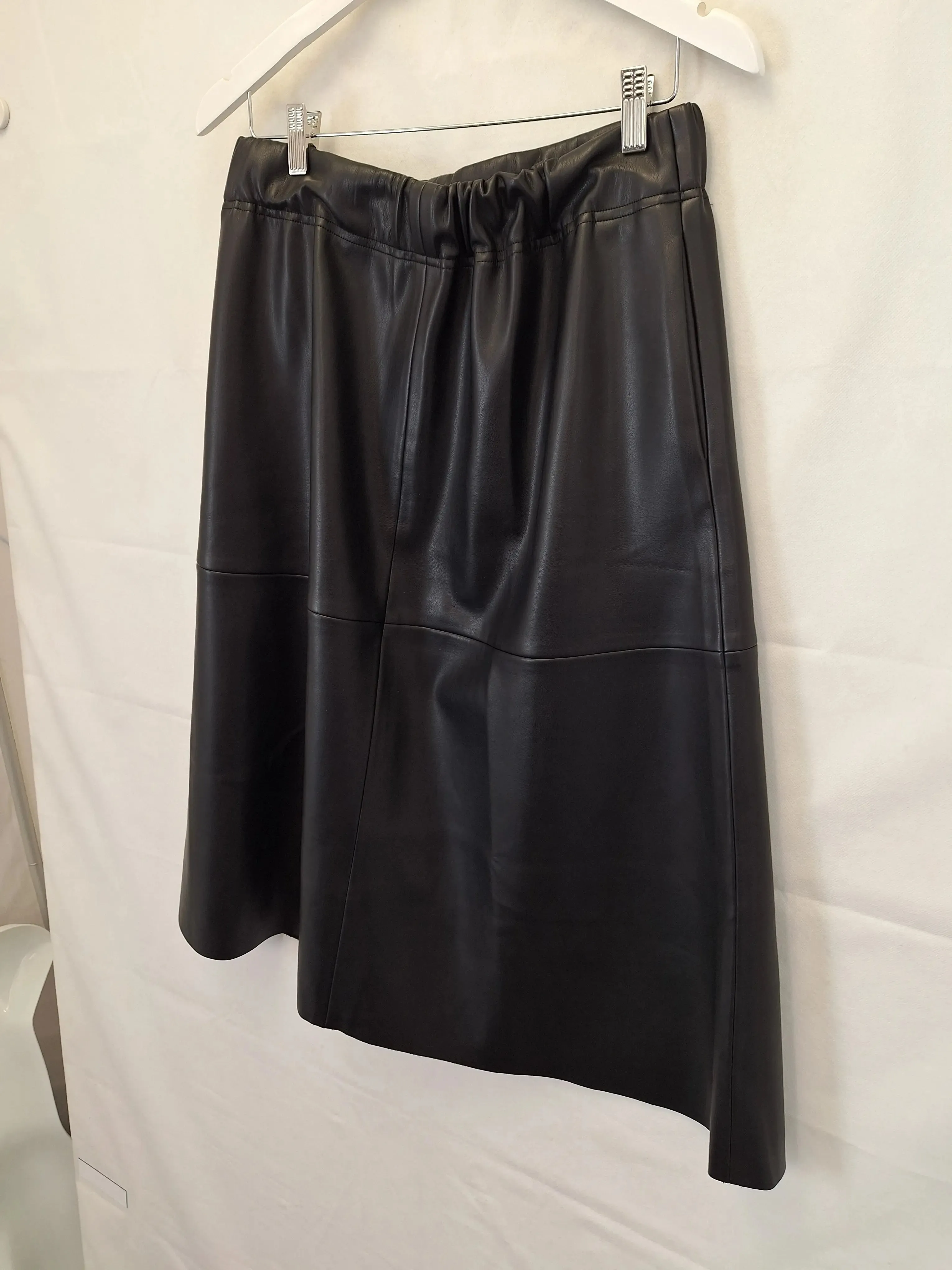 Cable Faux Leather Midi Skirt Size 14