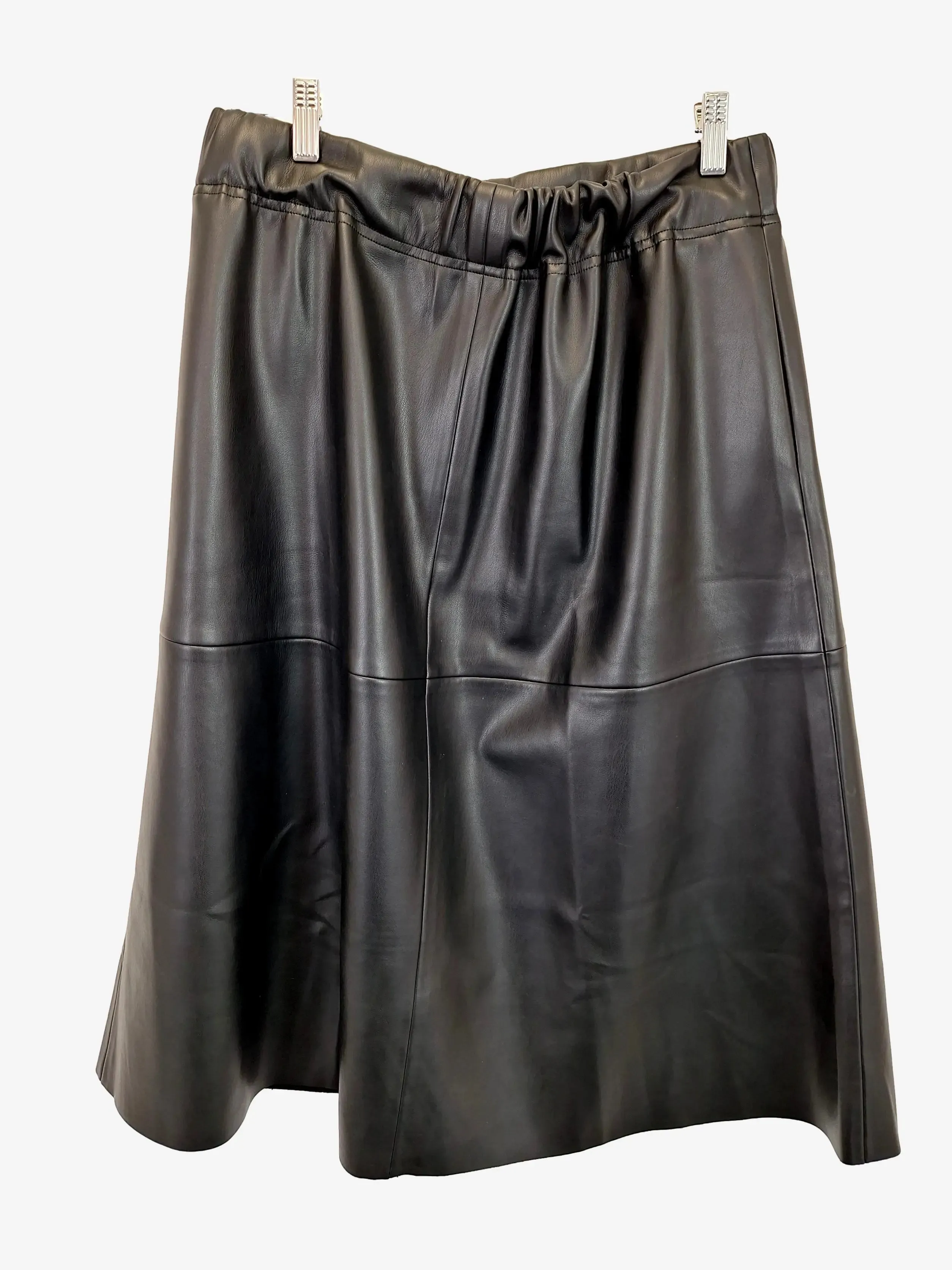 Cable Faux Leather Midi Skirt Size 14