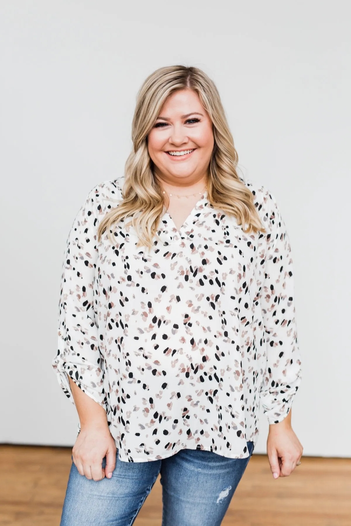 Calling Out To You Printed Blouse- Ivory