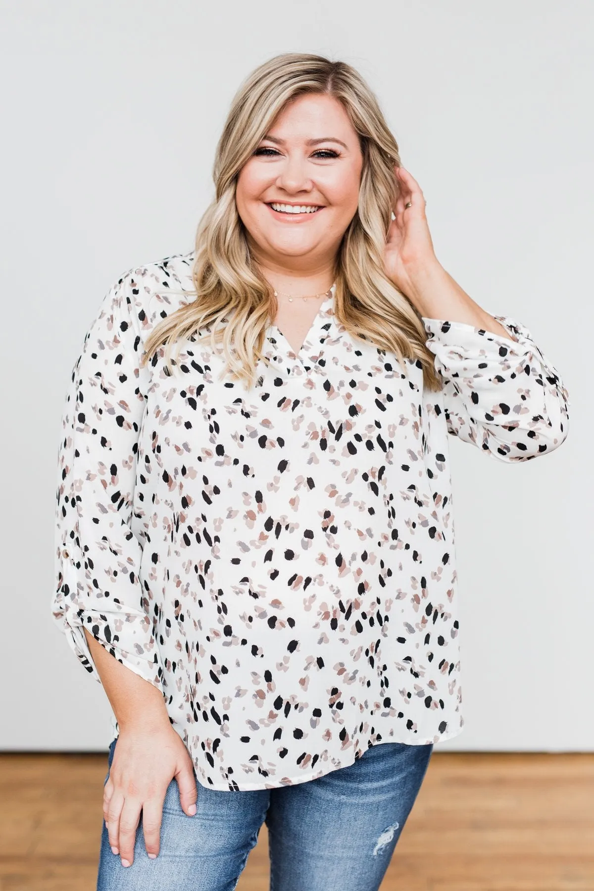 Calling Out To You Printed Blouse- Ivory
