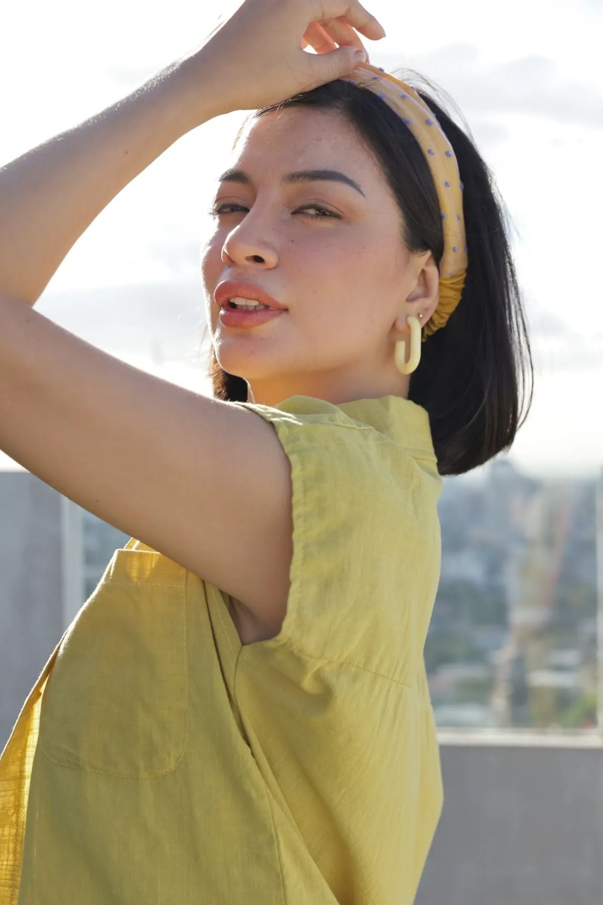 CASSIE Linen Top & Pants Co-ord (Lime)