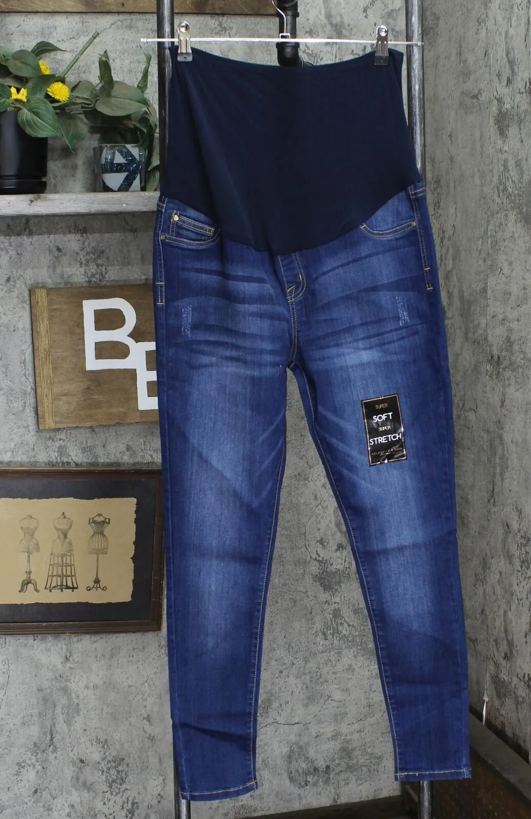 Celebrity   PInk Womens Maternity Super Soft Stretch Jeggings Jeans Blue M