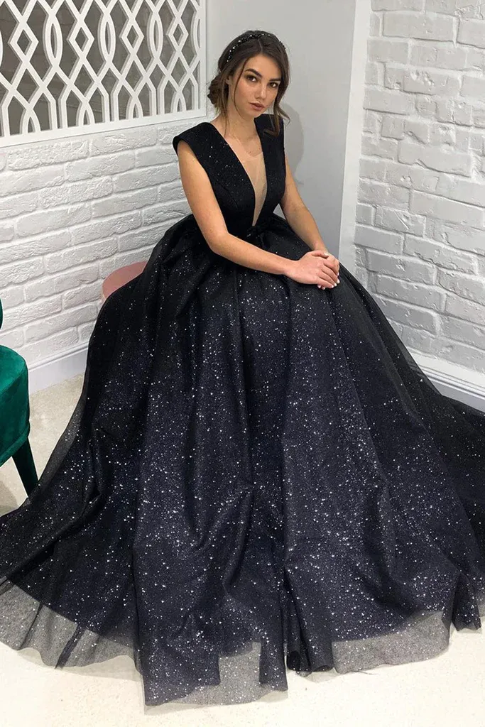 Cheap Black Sequin Prom Dresses 2025 Long Evening Formal Dresses UK