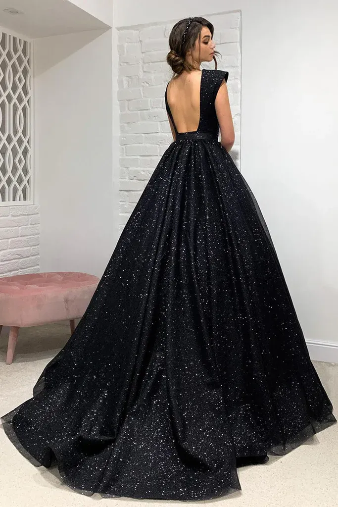 Cheap Black Sequin Prom Dresses 2025 Long Evening Formal Dresses UK
