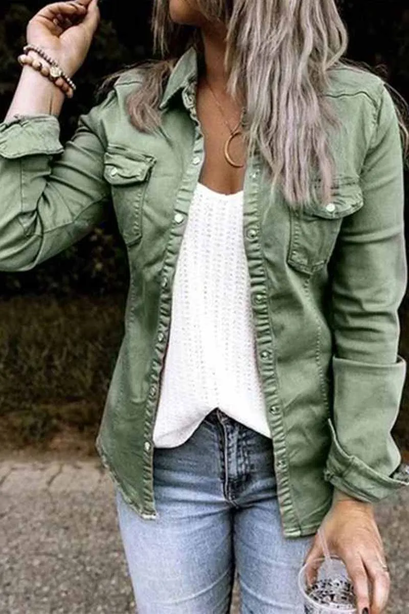 Chicindress Long Sleeve Solid Color Blouse(4 Colors)