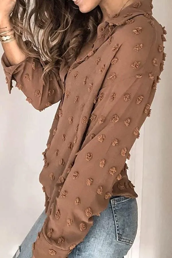 Chicindress Turndown Collar Patchwork Solid Blouse