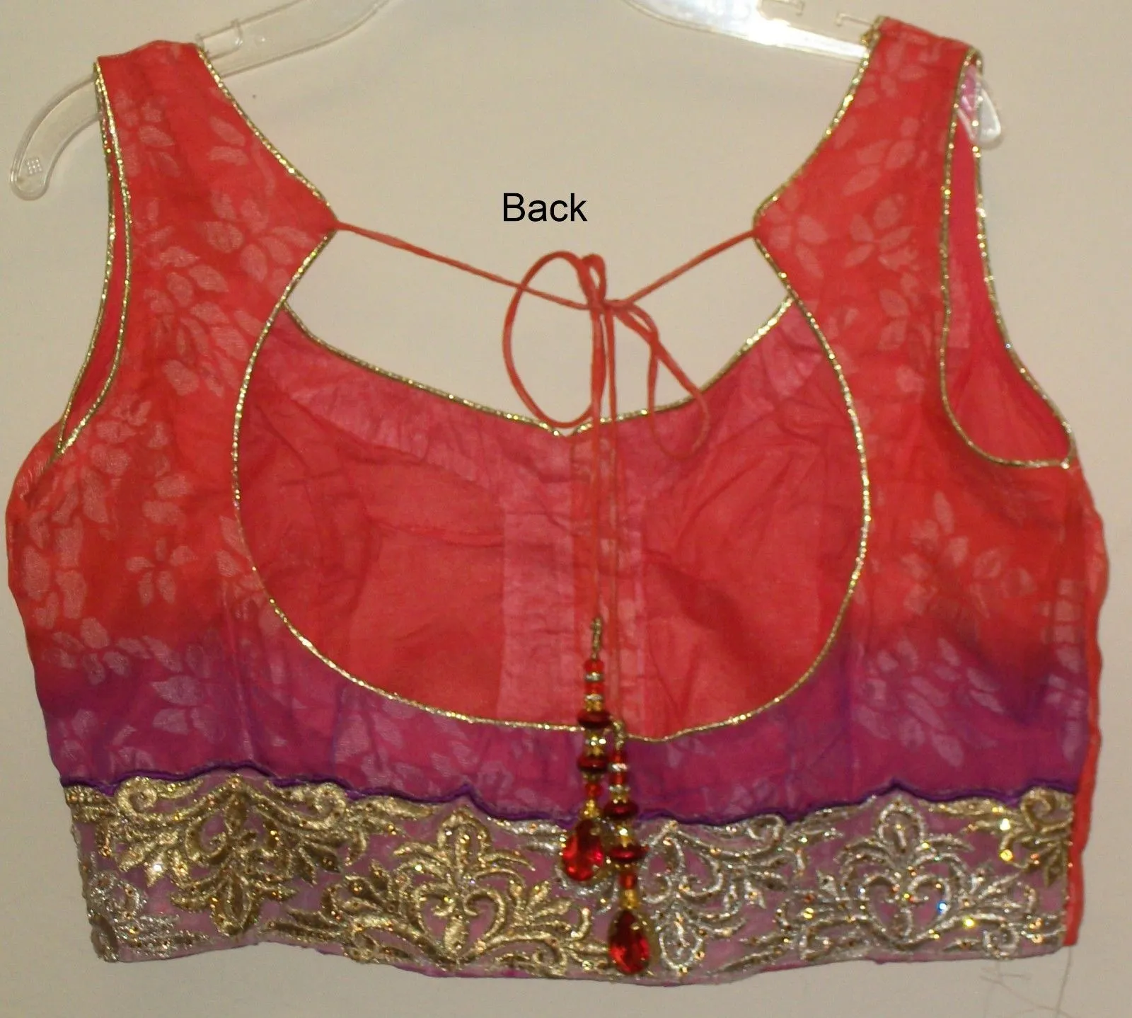 Choli 4014 Red Purple Net Jacquard Party Wear L Large size