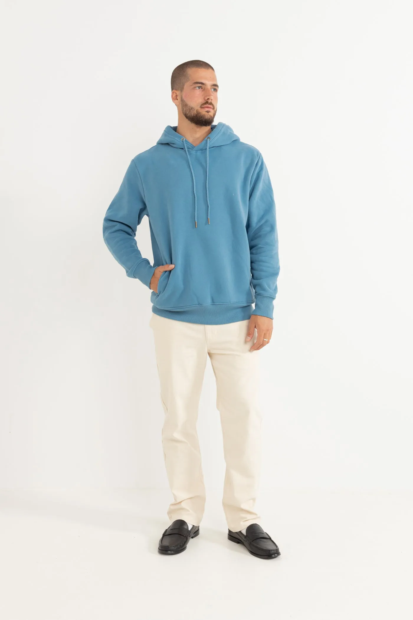 Classic Fleece Hood Mineral Blue