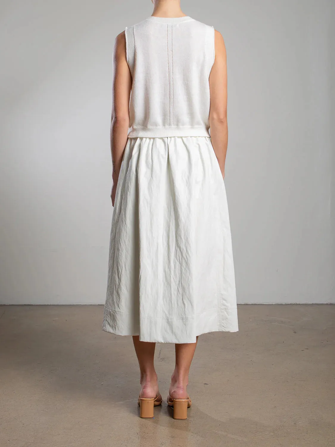 Claudia Faux Leather Skirt - Ivory
