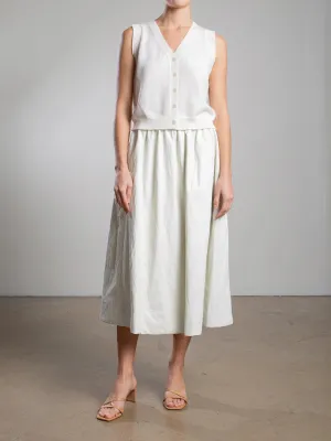 Claudia Faux Leather Skirt - Ivory