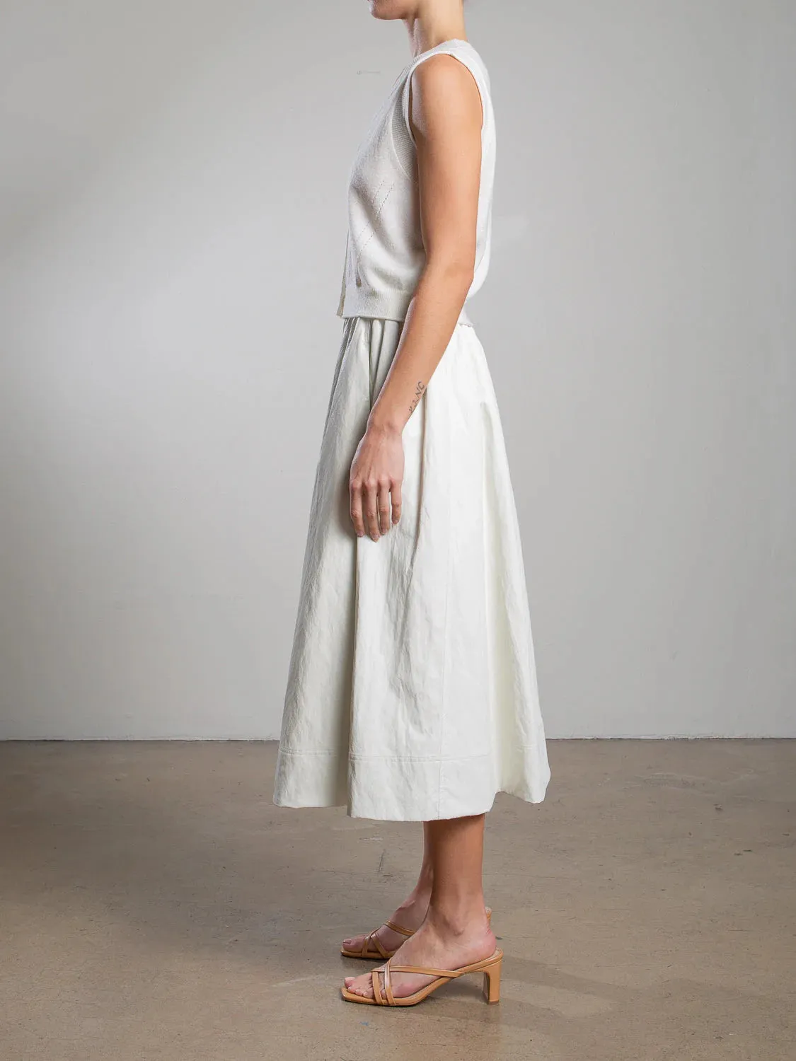 Claudia Faux Leather Skirt - Ivory