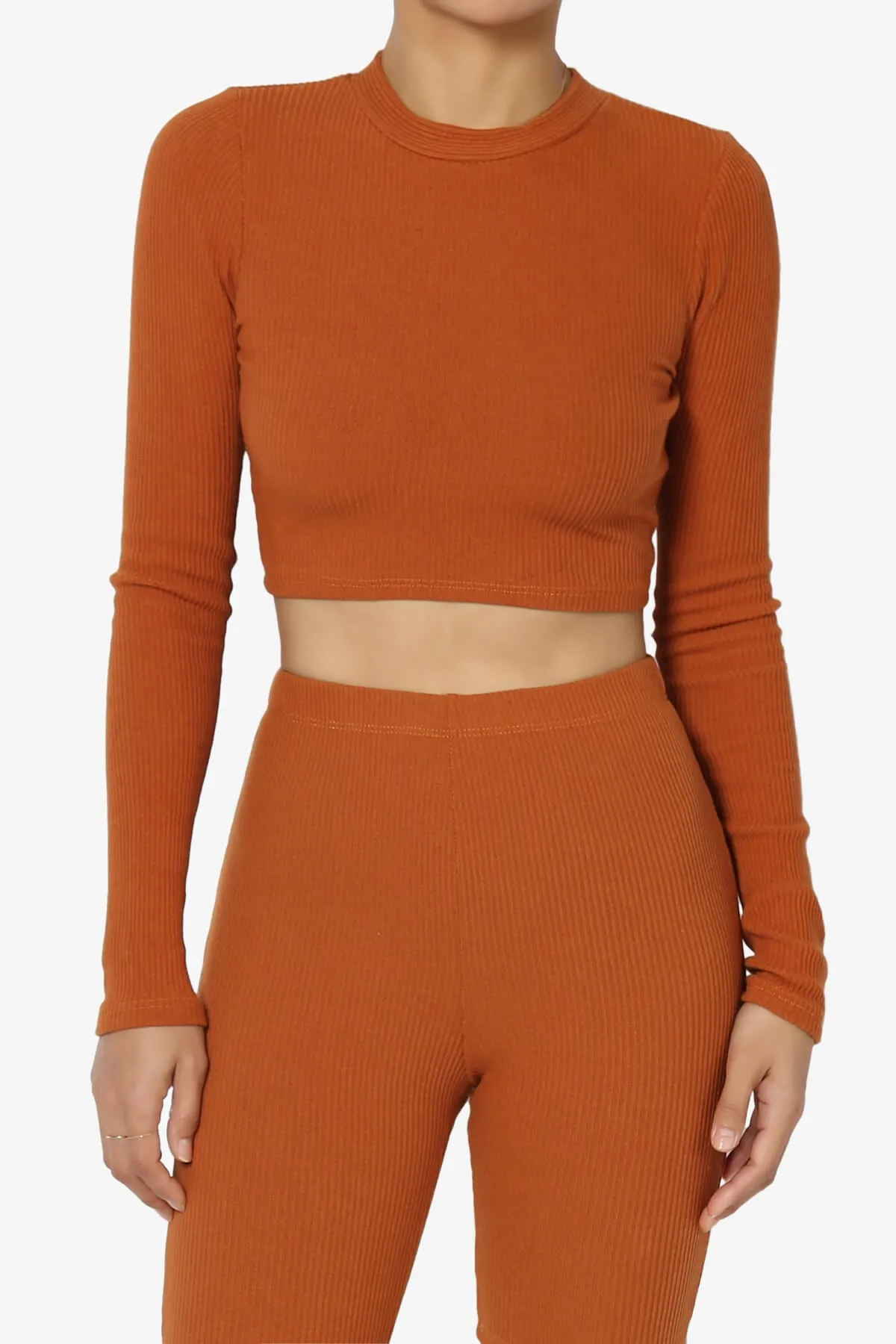 Costello Open Back Tie Long Sleeve Ribbed Top