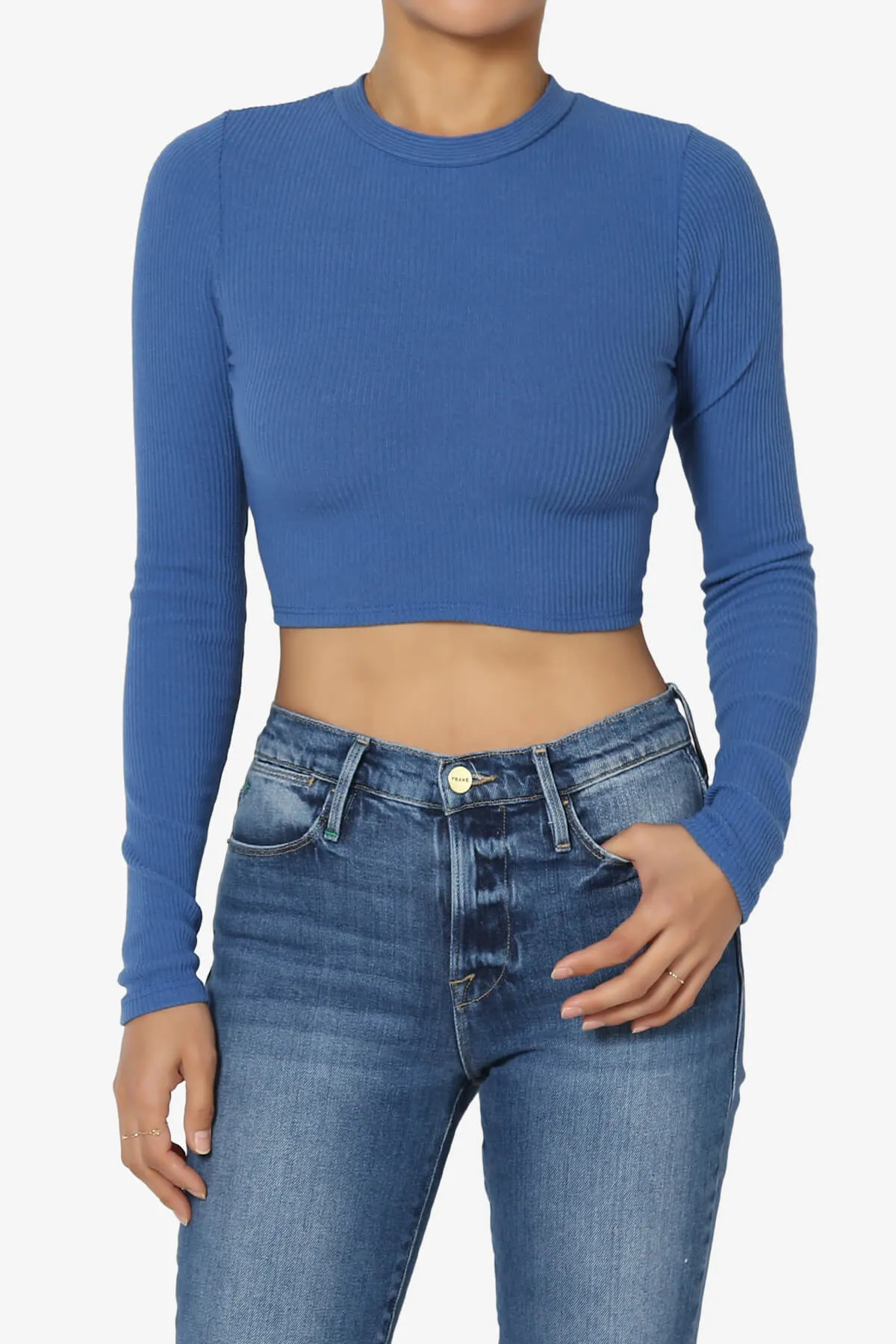 Costello Open Back Tie Long Sleeve Ribbed Top