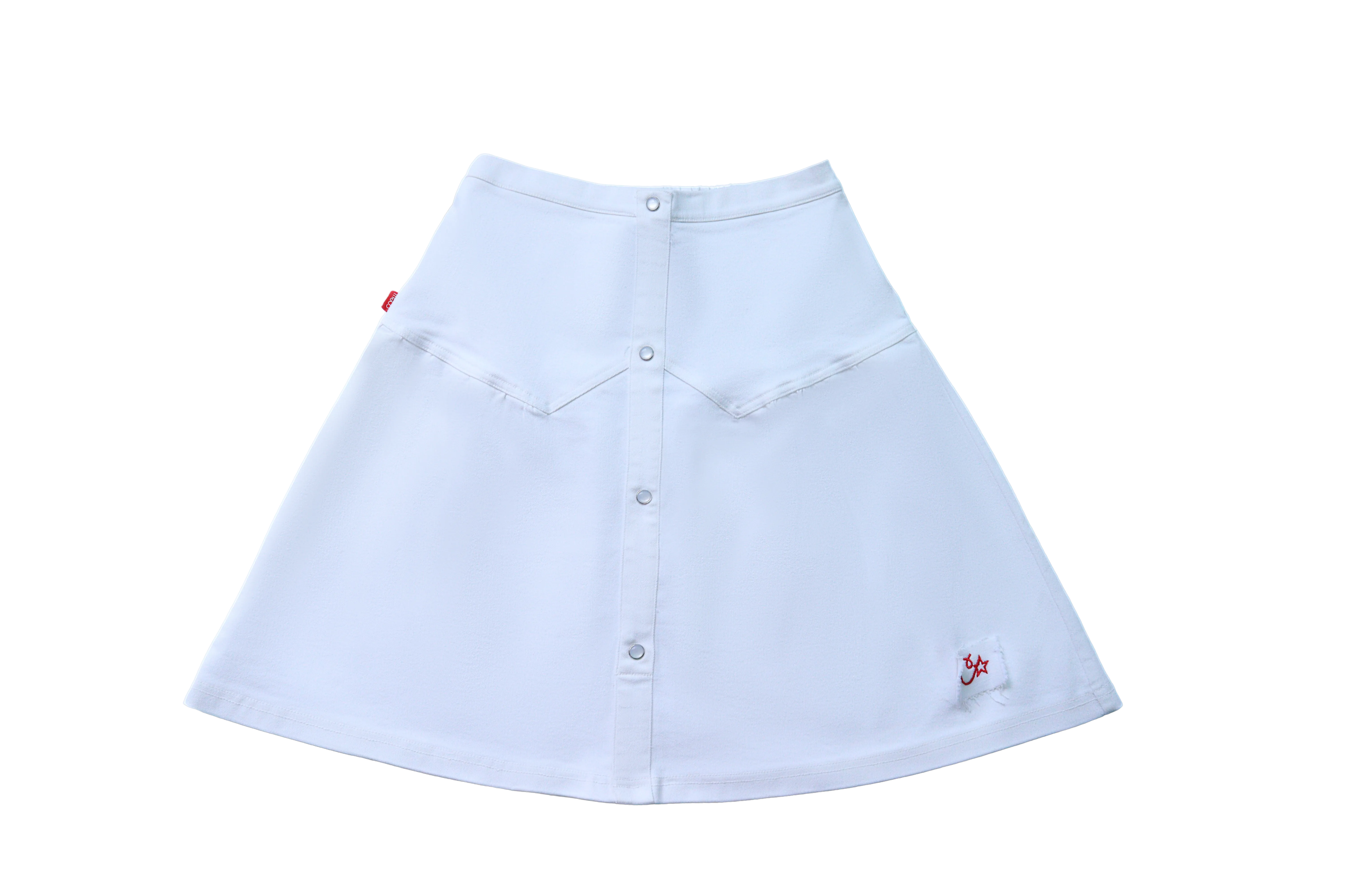 Crew Kids White Denim Patch Skirt
