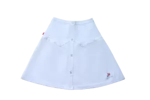 Crew Kids White Denim Patch Skirt