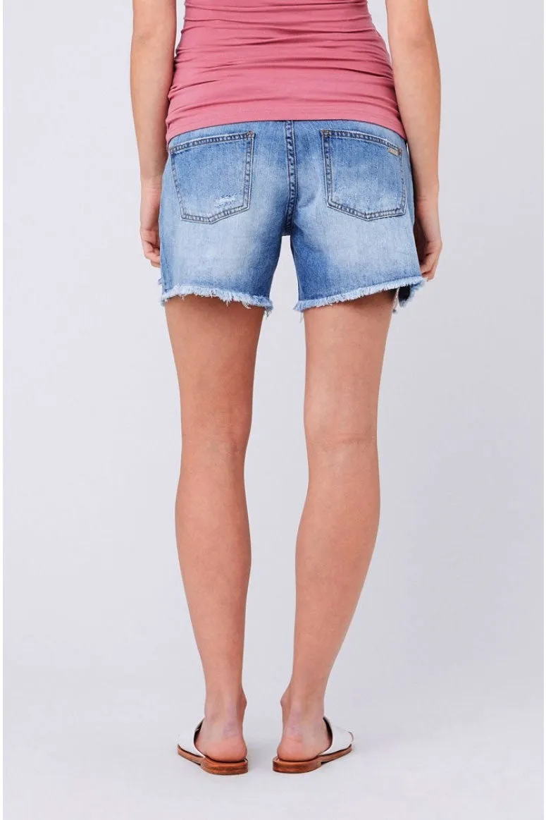 Dale Distressed Denim Maternity Shorts by Ripe