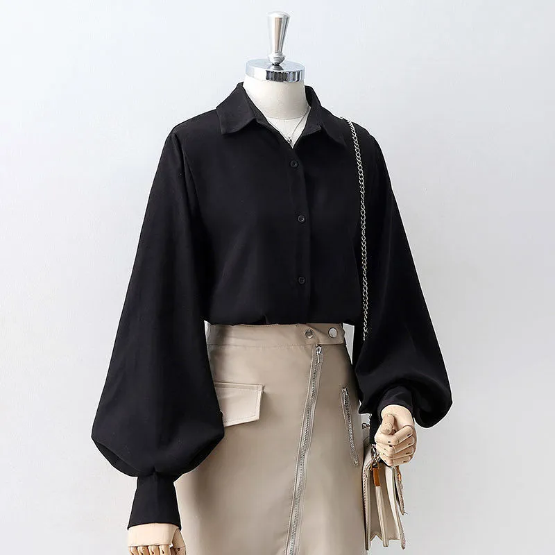 Deeptown Vintage Lantern Sleeve Blouse