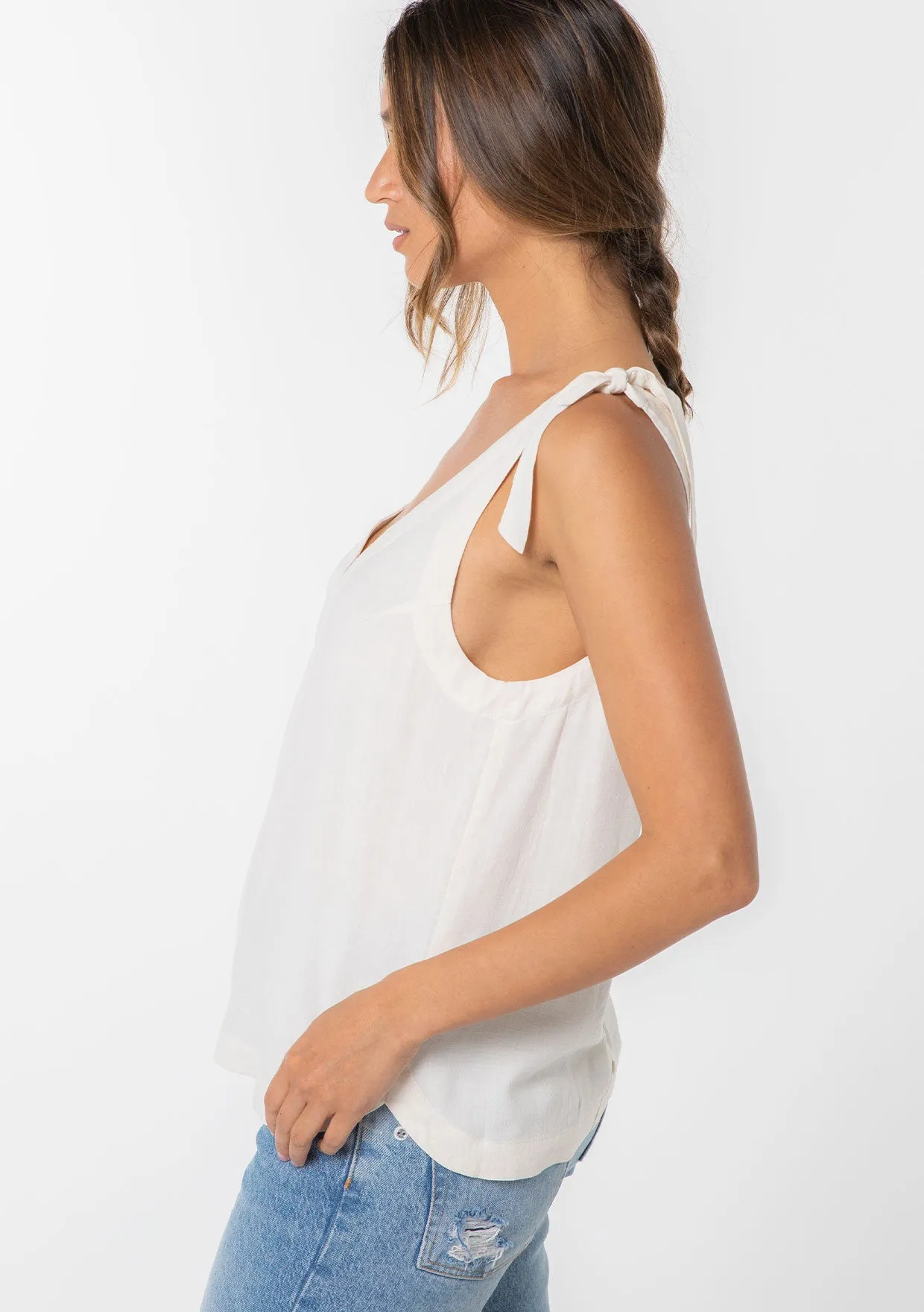 Delphine Tie Shoulder Tank Top
