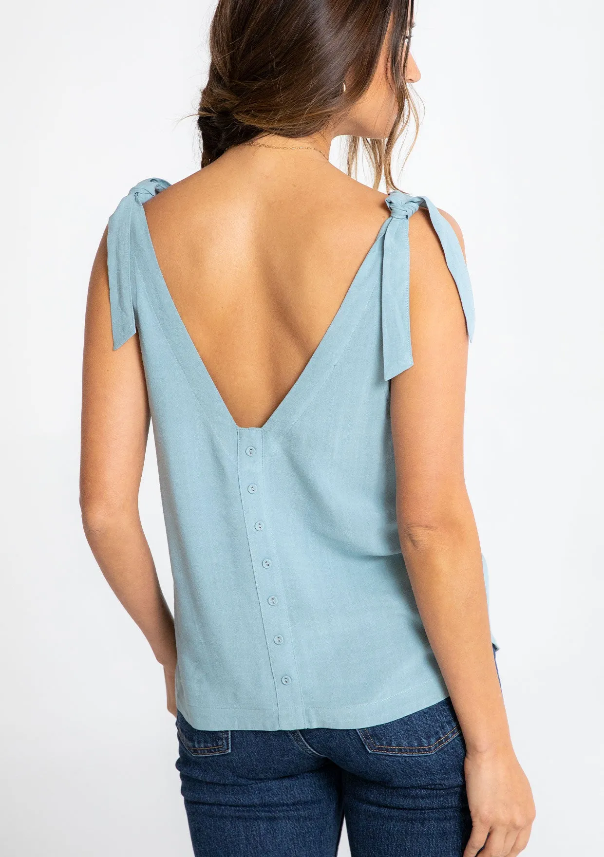 Delphine Tie Shoulder Tank Top