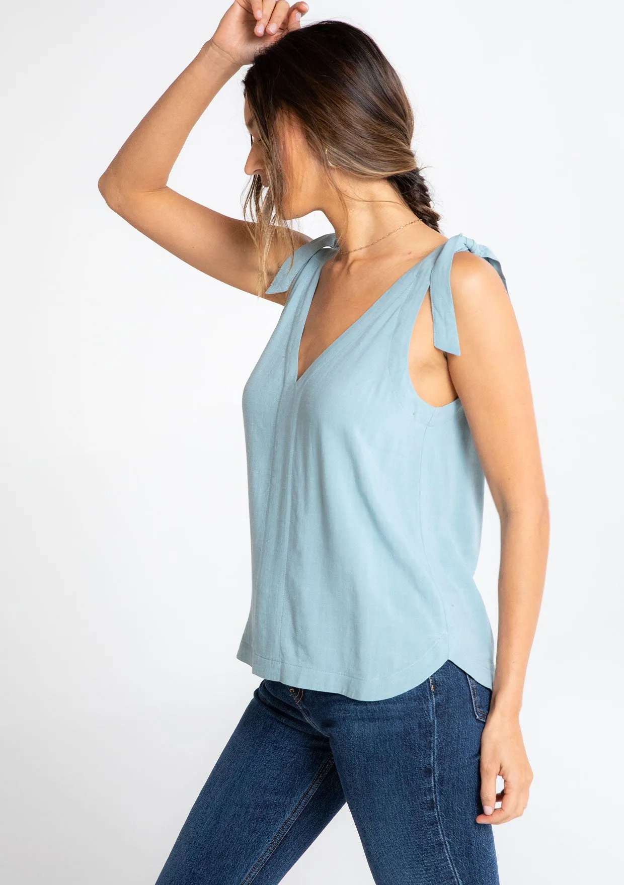 Delphine Tie Shoulder Tank Top