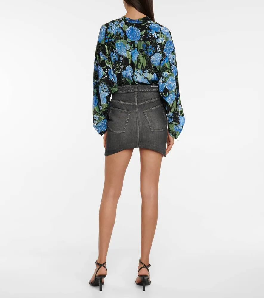 Denim miniskirt BALENCIAGA, black
